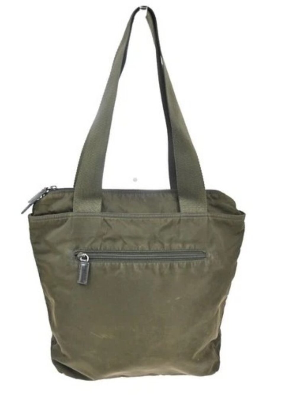 PRADA Logo Shoulder Hand Bag Nylon Leather Khaki Green 62TA556 - Picture 3 of 15